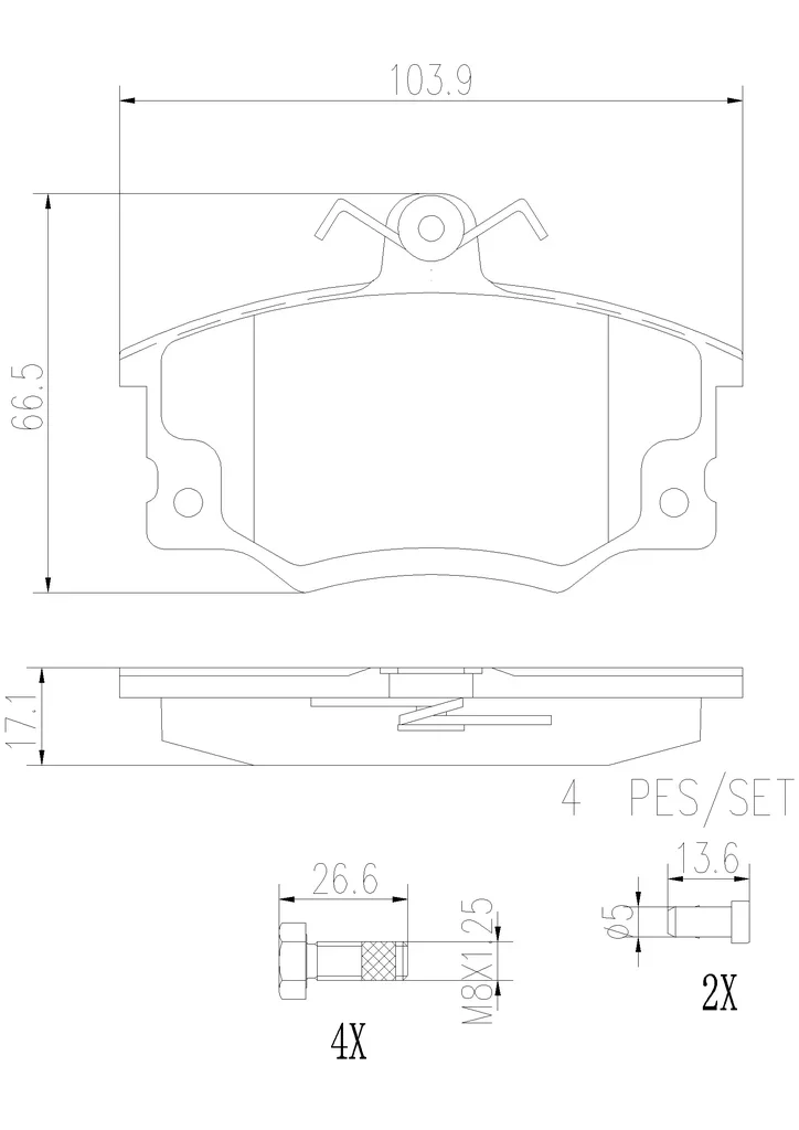 P23017N BREMBO Комплект тормозных колодок, дисковый тормоз (фото 1)