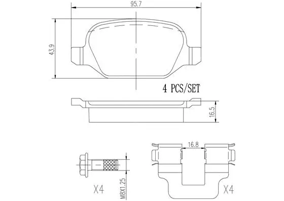 P23065N BREMBO Комплект тормозных колодок, дисковый тормоз (фото 1)