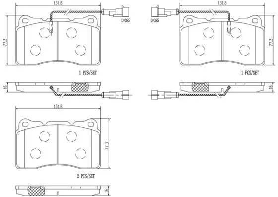 P23098N BREMBO Комплект тормозных колодок, дисковый тормоз (фото 1)