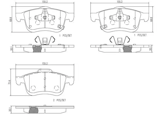 P23167N BREMBO Комплект тормозных колодок, дисковый тормоз (фото 1)