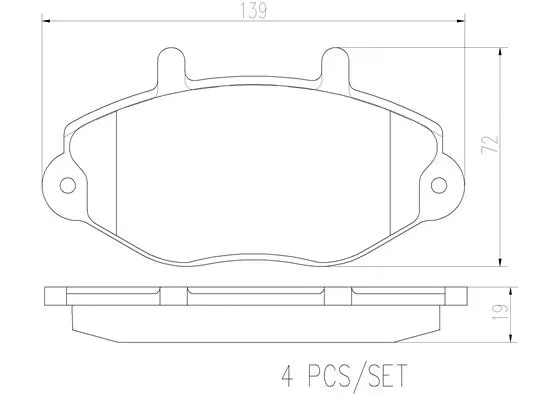 P24033N BREMBO Комплект тормозных колодок, дисковый тормоз (фото 1)