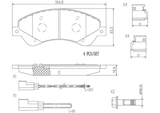 P24065N BREMBO Комплект тормозных колодок, дисковый тормоз (фото 1)