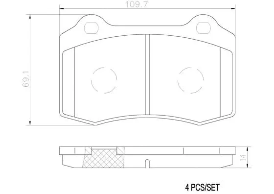 P24073N BREMBO Комплект тормозных колодок, дисковый тормоз (фото 1)