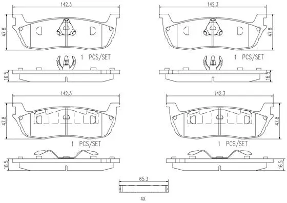 P24083N BREMBO Комплект тормозных колодок, дисковый тормоз (фото 1)