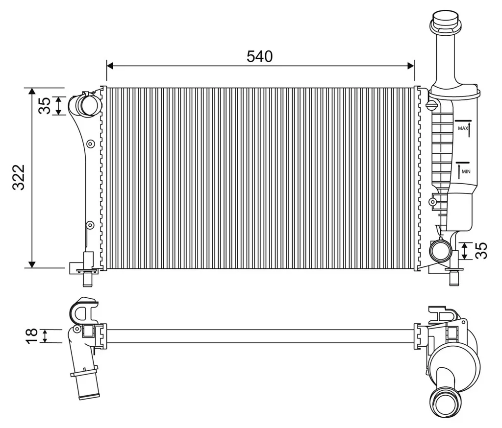 735175 VALEO Радиатор, охлаждение двигателя (фото 1)