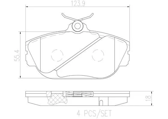 P24124N BREMBO Комплект тормозных колодок, дисковый тормоз (фото 1)