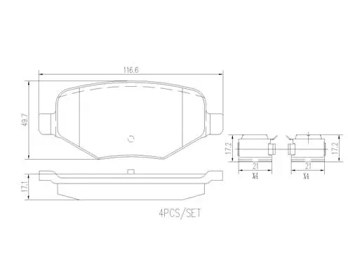 P24172N BREMBO Комплект тормозных колодок, дисковый тормоз (фото 1)