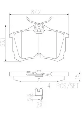 P28030N BREMBO Комплект тормозных колодок, дисковый тормоз (фото 1)