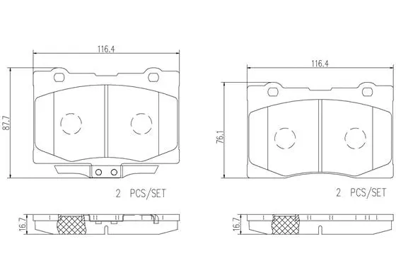 P28086N BREMBO Комплект тормозных колодок, дисковый тормоз (фото 1)