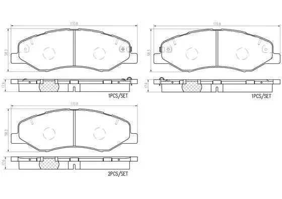 P28102N BREMBO Комплект тормозных колодок, дисковый тормоз (фото 1)