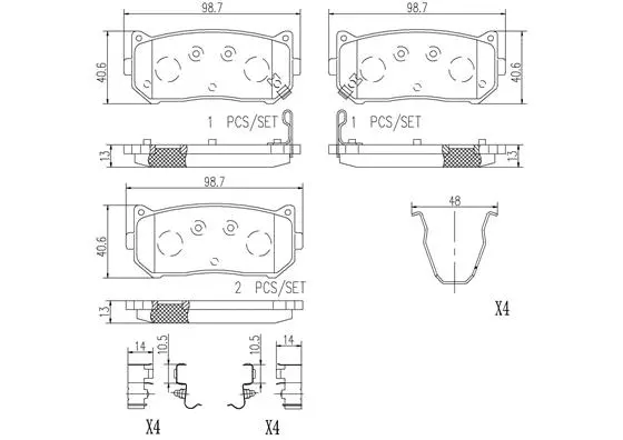 P30008N BREMBO Комплект тормозных колодок, дисковый тормоз (фото 1)