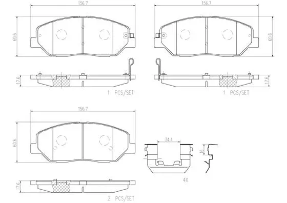 P30036N BREMBO Комплект тормозных колодок, дисковый тормоз (фото 1)