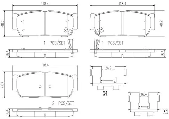 P30049N BREMBO Комплект тормозных колодок, дисковый тормоз (фото 1)