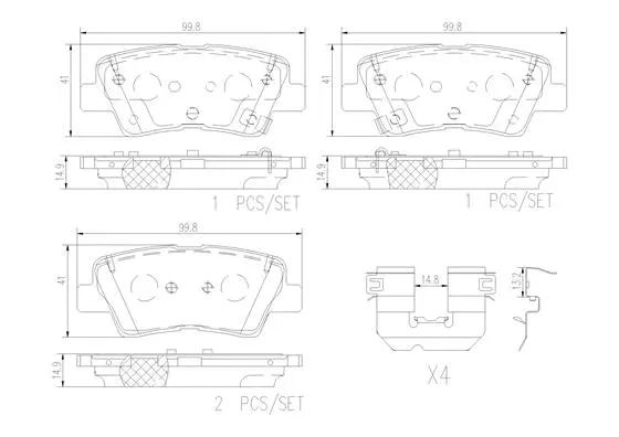 P30103N BREMBO Комплект тормозных колодок, дисковый тормоз (фото 1)