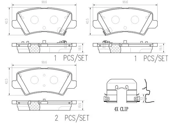 P30111N BREMBO Комплект тормозных колодок, дисковый тормоз (фото 1)