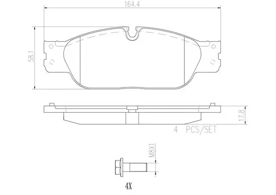 P36021N BREMBO Комплект тормозных колодок, дисковый тормоз (фото 1)