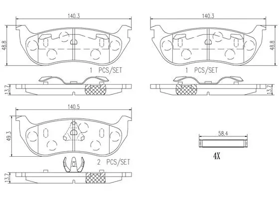 P37013N BREMBO Комплект тормозных колодок, дисковый тормоз (фото 1)