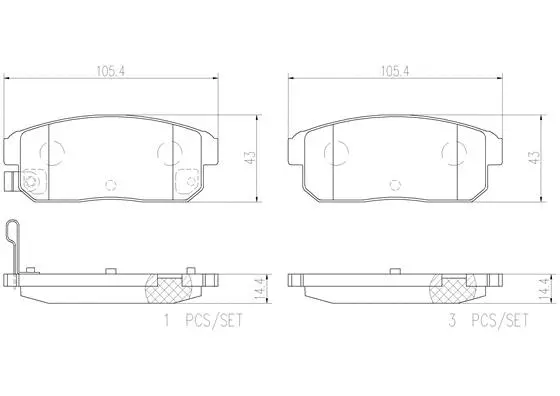 P49035N BREMBO Комплект тормозных колодок, дисковый тормоз (фото 1)