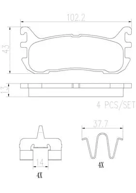 P49046N BREMBO Комплект тормозных колодок, дисковый тормоз (фото 1)