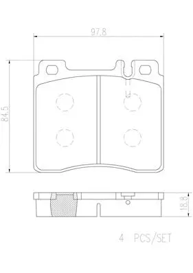 P50018N BREMBO Комплект тормозных колодок, дисковый тормоз (фото 1)