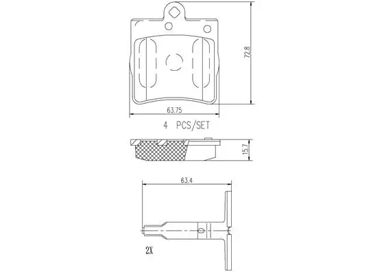 P50025N BREMBO Комплект тормозных колодок, дисковый тормоз (фото 1)