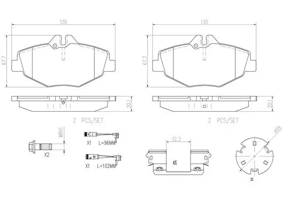 P50049N BREMBO Комплект тормозных колодок, дисковый тормоз (фото 1)