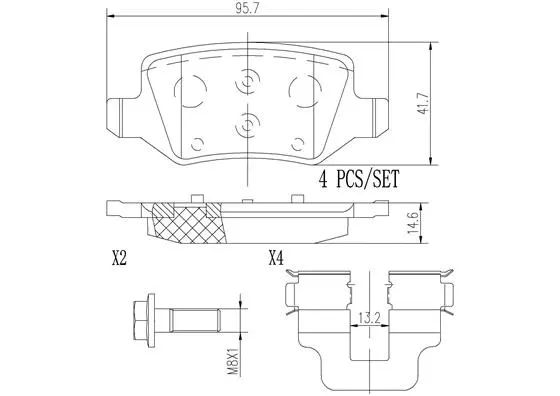 P50058N BREMBO Комплект тормозных колодок, дисковый тормоз (фото 1)