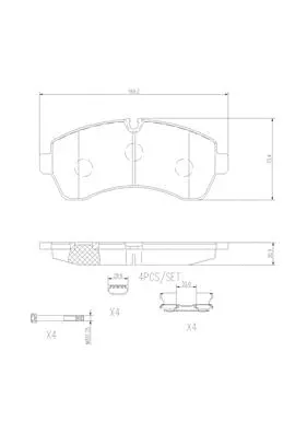 P50059N BREMBO Комплект тормозных колодок, дисковый тормоз (фото 1)