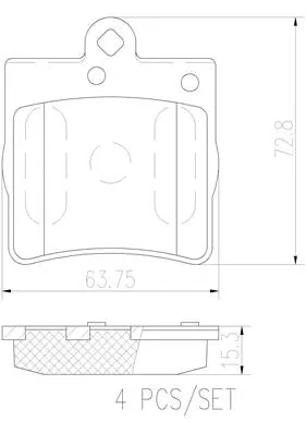 P50072N BREMBO Комплект тормозных колодок, дисковый тормоз (фото 1)
