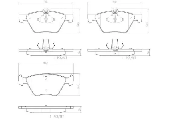 P50075N BREMBO Комплект тормозных колодок, дисковый тормоз (фото 1)