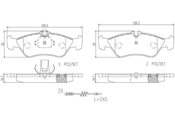 P50089N BREMBO Комплект тормозных колодок, дисковый тормоз (фото 1)