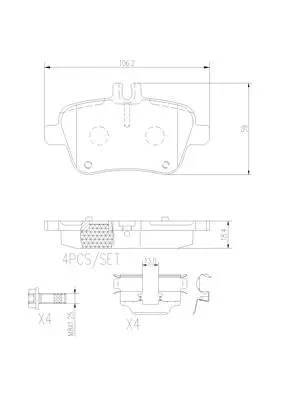 P50091N BREMBO Комплект тормозных колодок, дисковый тормоз (фото 1)