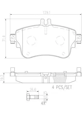 P50094N BREMBO Комплект тормозных колодок, дисковый тормоз (фото 1)