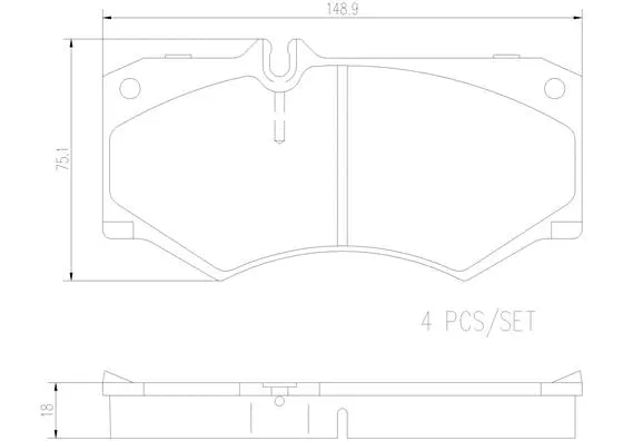 P50134N BREMBO Комплект тормозных колодок, дисковый тормоз (фото 1)