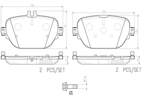 P50138N BREMBO Комплект тормозных колодок, дисковый тормоз (фото 1)