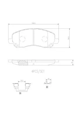 P54030N BREMBO Комплект тормозных колодок, дисковый тормоз (фото 1)