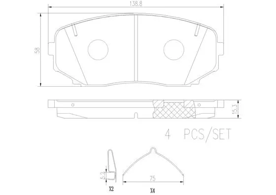 P54060N BREMBO Комплект тормозных колодок, дисковый тормоз (фото 1)