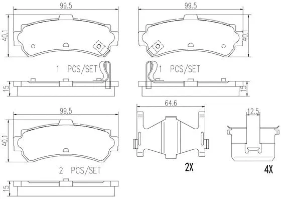 P56035N BREMBO Комплект тормозных колодок, дисковый тормоз (фото 1)