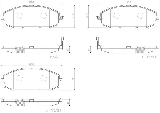 P56041N BREMBO Комплект тормозных колодок, дисковый тормоз (фото 1)