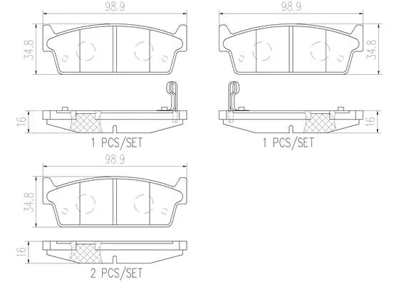 P56053N BREMBO Комплект тормозных колодок, дисковый тормоз (фото 1)