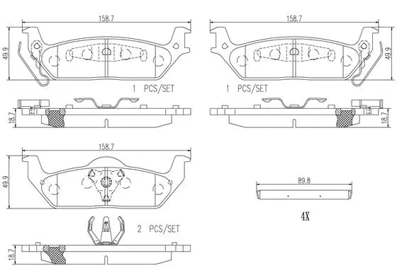 P56091N BREMBO Комплект тормозных колодок, дисковый тормоз (фото 1)