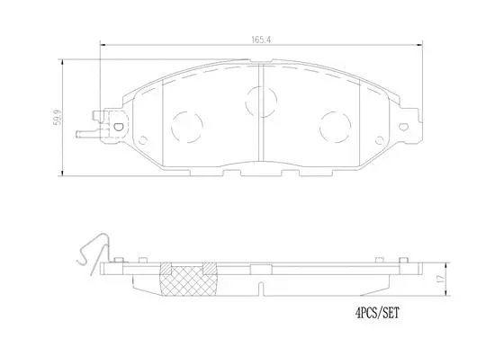 P56103N BREMBO Комплект тормозных колодок, дисковый тормоз (фото 1)