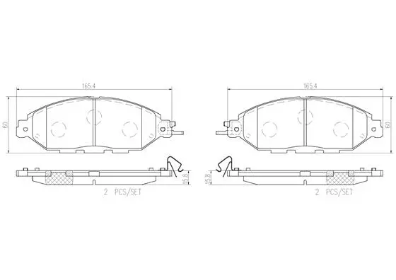 P56107N BREMBO Комплект тормозных колодок, дисковый тормоз (фото 1)