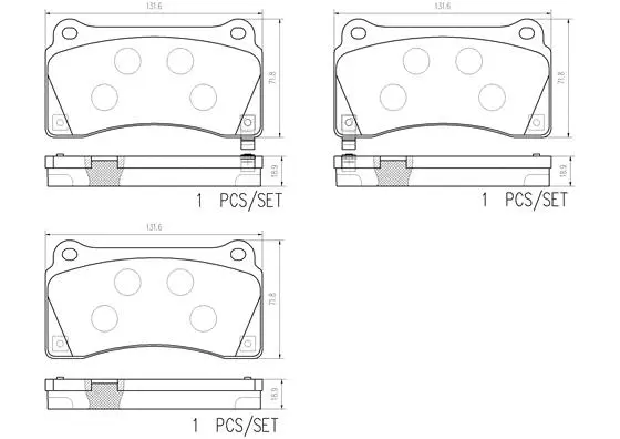 P56128N BREMBO Комплект тормозных колодок, дисковый тормоз (фото 1)