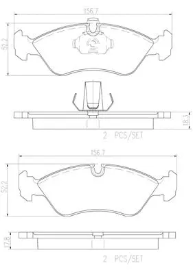 P59017N BREMBO Комплект тормозных колодок, дисковый тормоз (фото 1)