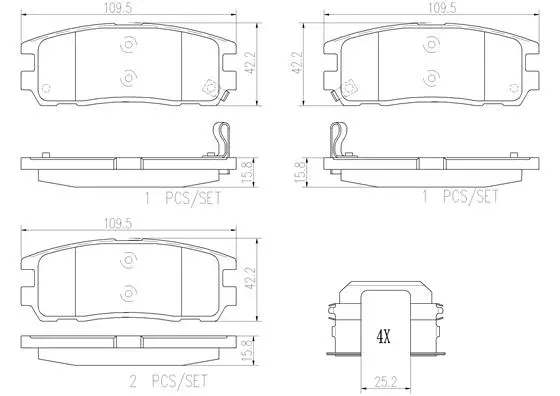 P59021N BREMBO Комплект тормозных колодок, дисковый тормоз (фото 1)