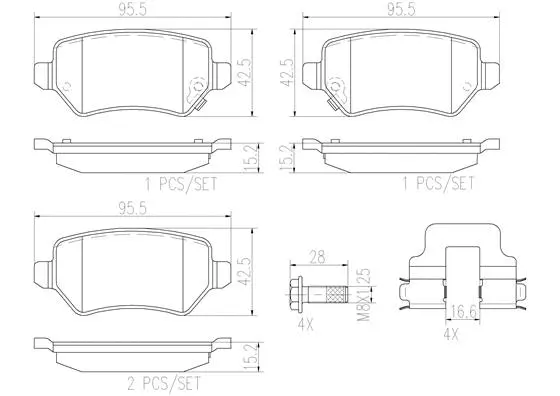 P59038N BREMBO Комплект тормозных колодок, дисковый тормоз (фото 1)