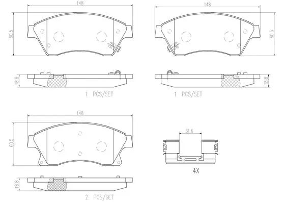 P59076N BREMBO Комплект тормозных колодок, дисковый тормоз (фото 1)