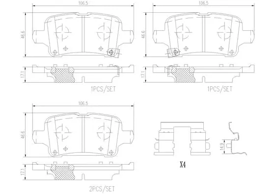 P59090N BREMBO Комплект тормозных колодок, дисковый тормоз (фото 1)