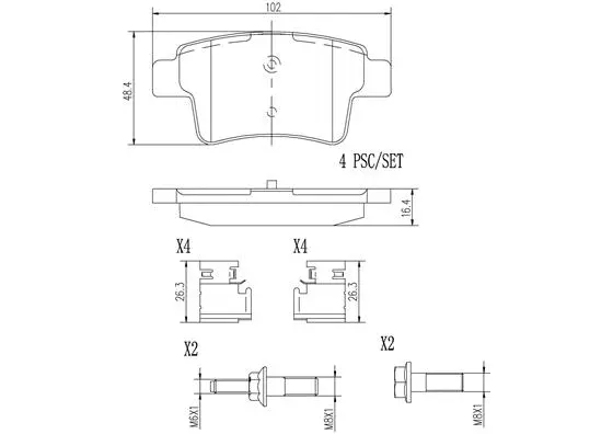 P61085N BREMBO Комплект тормозных колодок, дисковый тормоз (фото 1)
